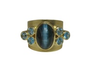 Paula blue catseyetourm ring