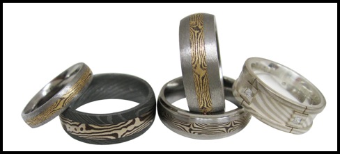 shakudo, mokume bands